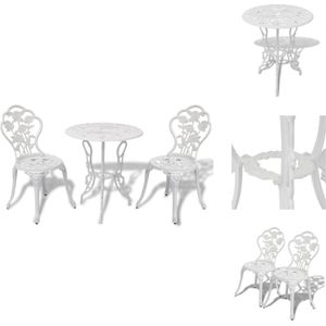 vidaXL Bistroset Bistrosets - Bistro Set - Bistro Sets - Bistrotafel En Stoelen - 3-delige Bistroset gietaluminium wit