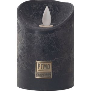PTMD LED Kaars rustiek donkergroen 10 x 10 x 15 cm - LED Light Candle rustic dark green moveable flame L