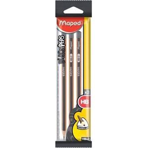 Maped potlood Black'Peps HB blister van 3 stuks zonder gum