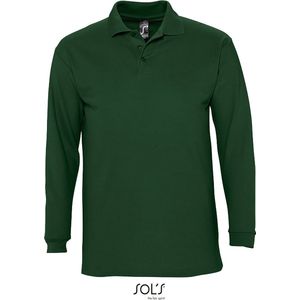 2 Pack SOLS Heren-Winter II Poloshirt met lange mouwen van Piqué katoen (Golf Green) Maat L