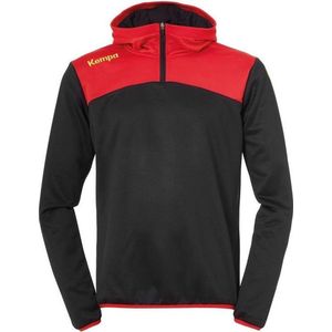 Kempa Emotion 2.0 Hoody met 1-4 Rits Zwart-Rood-Geel Maat L