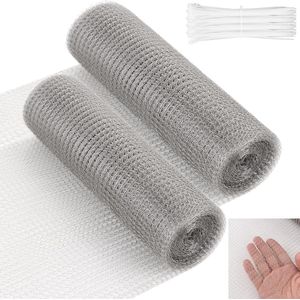 Allecto Plus - 2 rollen fijnmazig draadgaas 6 m x 21 cm - RVS gaashek voor konijnengaas en woelmuisrooster