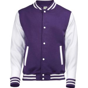 Awdis Kinder Unisex Varsity Jacket / Schoolkleding (Paars/Wit)