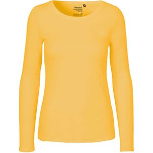 Ladies Long Sleeve T-Shirt met ronde hals Yellow - XL