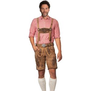 Tannhauser Lederhose Lech Kort met Riem en Bretels 100% Premium Geitenleder Oktoberfest Heren Lederhosen Man Carnavalskleding Heren - Geitenleer - Maat XL