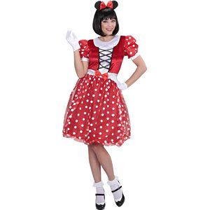 Widmann - Mickey & Minnie Mouse Kostuum - Piep Het Muisje - Vrouw - Rood - Large - Carnavalskleding - Verkleedkleding