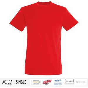 Sol's Heren T-Shirt 100% biologisch katoen Ronde hals Rood Maat L