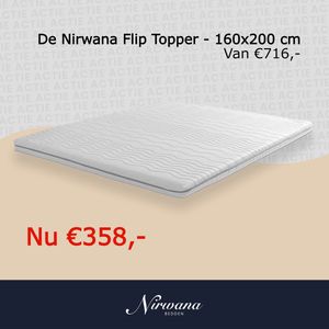 De Nirwana Flip Topper - 160x200 cm - 30 Nachten Proefslapen - Twee Hardheden