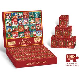 SurprisePlay - Adventskalender 2024 - Puzzel - 1008 stukjes - Voor kinderen en Volwassenen - 24 Unieke Toys - Kerstcadeau - Sinterklaascadeau