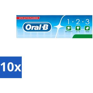 Oral-B - 1-2-3 Extra Fresh - Tandpasta - Verfrissend - 100 ml - Bulkverpakking - 10 stuks