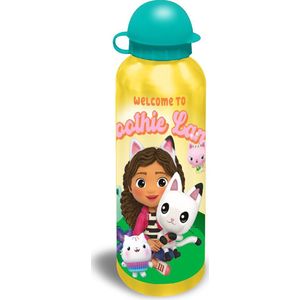 Gabby`s Dollhouse aluminium Drinkfles 500 ml. - Schoolbeker - Drinkbeker - Gabby`s Poppenhuis