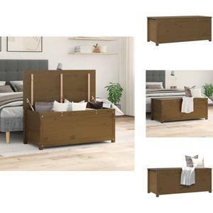 vidaXL Opbergbox - Opbergboxen - Gereedschapskist - Opbergkist - Opbergbox honingbruin 110x50x45,5 cm massief grenenhout