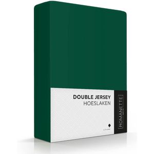 Romanette Zachte Dubbel Jersey Hoeslaken Lits-jumeaux (180x200/210/220 + 200x200) - Botanisch Groen