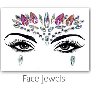 Festival Diamant Face Jewels (Roze/Paars) [Dots Strass Steentjes met zelfklevend Plaklaag - Sticker Diamantjes voor Lichaam en Gezicht - Festival tattoo set outfit diamand glitter - Juwelen Face Glitterstiften tattoos kinderen]