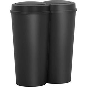 Afvalbak 50 liter - Afvalemmer 50 liter - ‎50 x 30 x 53 cm - Zwart
