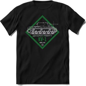 T-Shirtknaller T-Shirt|Kv-1 Leger tank|Heren / Dames Kleding shirt|Kleur zwart|Maat M