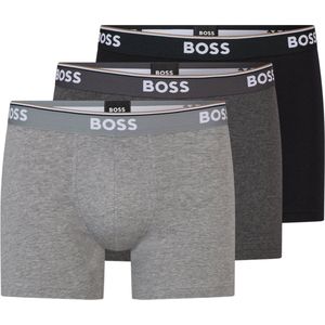 HUGO BOSS Power boxer briefs (3-pack) - heren boxers normale lengte - grijs - grijs - zwart - Maat: L