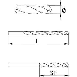 GOEBEL® - 10 x Boor DIN1897 HSS Co. 3,4 mm – 3,4 x 40 x 10 mm - HSS CO. Boor