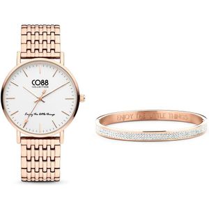CO88 Collection Gift Set 8CO SET033 Horloge Geschenkset - Horloge met Armband - Ø 36 mm - Rosékleurig