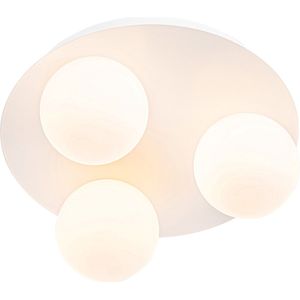 QAZQA cederic - Moderne Plafondlamp - 3 lichts - Ø 23 cm - Wit - Buitenverlichting
