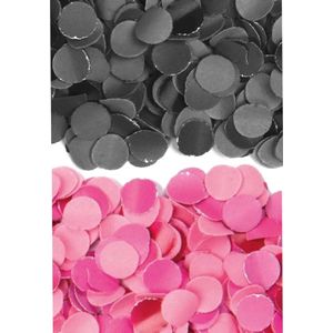 400 gram zwart en roze papier snippers confetti mix set feest versiering - 200 gram per kleur