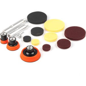 AMiO Auto Polijst Schijven Complete Set (15 stuks) Rood-Geel-Zwart