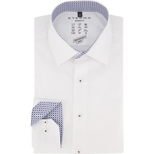 ETERNA modern fit overhemd - mouwlengte 72 cm - superstretch lyocell heren overhemd - wit (contrast) - Strijkvriendelijk - Boordmaat: 46