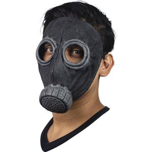 Partychimp Gezichts Masker Gas Zwart Halloween Masker voor bij Halloween Kostuum Volwassenen - Latex - One-Size
