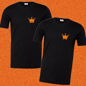 Koningsdag shirt set twee stuks-Dames Heren-Set King en Queen 01-Maat XXL