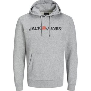 JACK & JONES ESSENTIALS Hoodie JJECORP met Logo Grijs Melange