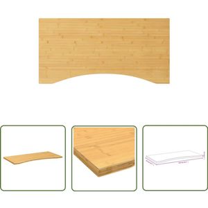 The Living Store Bureaublad 110x55x2,5 cm bamboe - Bamboebureaublad - Bureautafelblad - Houten Bureau Blad - Laptopstandaard - Home Office Accessoires