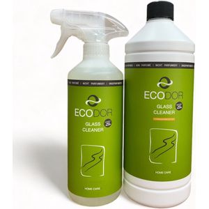 Ecodor EcoGlass - 500 ml sprayflavon + 1 liter 1 op 5 concentraat - Glasreiniger / Ruitenreiniger - Voordeel Pakket - Concentraat