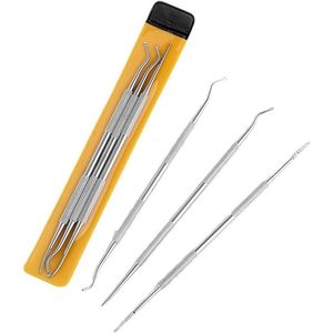 Nagelvijl voor podologiegereedschap - Nagelverwijderaar voor nagelverzorging en voetvijl - 3 manicuregereedschappen voor ingegroeide nagels - 168 cm met recht/gebogen uiteinde