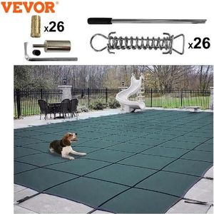 Vevor - Zwembad Cover - Ingegraven - Groene - Mesh Massief - Rechthoek Zwembad - Veiligheidshoes - Voor Winter - Thuis - Zwembad - Beschermhoes 4.87x11 m