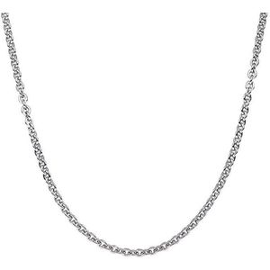 YO&NO - Ketting - Zilver - Anker plat -  1,4 mm -  36 + 4 cm - Gerhodineerd - Zilver 925