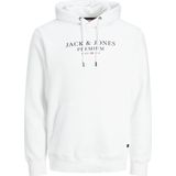 JACK & JONES Arie sweat hood slim fit - heren hoodie katoenmengsel met capuchon - wit - Maat: M