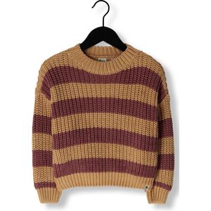 DAILY7 Chuncky Knitted Sweater Stripe Truien & Vesten Jongens - Sweater - Hoodie - Vest- Bordeaux - Maat 92