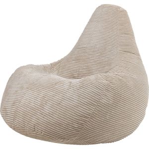 icon “Dalton” Corduroy Zitzakfauteuil, Beige, Zitzakstoel, Cord Zitzak Volwassenen met Vulling, Woonkamerzitzakken