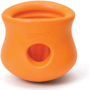 West Paw Toppl Zogoflex - Sterk Honden Speelgoed - Slowfeeder - Oranje - Small - 8 cm