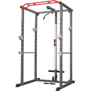 PH Fitness Multifunctioneel Squat Rack - Squatrek voor halter met gewichten - Pull-up bar en dip bars - Lat pulley - Power Rack voor Krachttraining - Home gym voor fitness en sport thuis - Krachtstation met Optrekstang