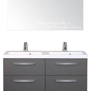 Sticker Today Is A Perfect Day To Start Living Your Dreams - Wit - 45 x 10 cm - woonkamer slaapkamer engelse teksten toilet wasruimte