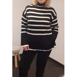 Stripe Trui Zwart/Wit One Size