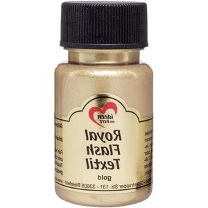 Textielverf glitter-metallic goud - zeer dekkend en romig - 50 ml - voor licht en donker textiel