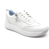 Joya, LAURA White, JY038A, Witte sneaker met schokdempende PU zolen wijdte H