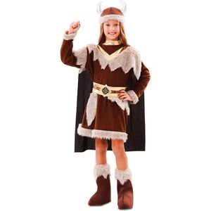 EUROCARNAVALES - Bruine vermomming als vikingmeisje - 7 - 9 jaar (122/134)