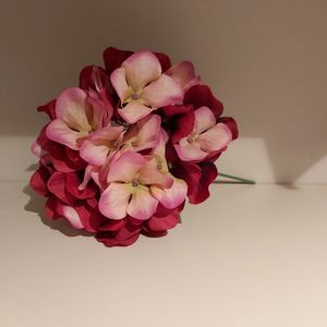 Nova Nature Zijden Kunstbloemen Hydrangea Hortensia Verenia Fuchsia 27 cm