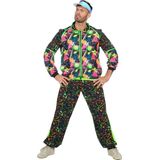 Wilbers & Wilbers - Jaren 80 & 90 Kostuum - Super Druk Neon Graffiti Jaren 80 Retro Trainingspak - Man - Multicolor - Maat 50 - Carnavalskleding - Verkleedkleding