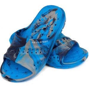 Aqua Speed PATMOS Badslippers Kinderen - Vrolijk Design - Licht, Comfortafel en Duurzaam - Blauw 29