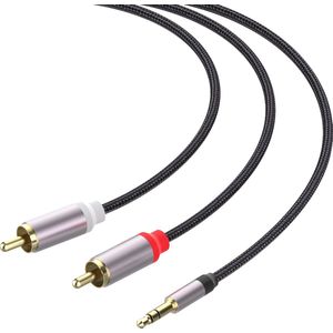 Stereo Audio Jack RCA Kabel 3.5mm Jack naar 2 RCA Kabel, RCA Jack Audio Kabel Compatibel met Versterker HiFi Systeem Soundbar Thuisbioscoop TV Autoradio Smartphone