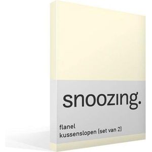 Snoozing - Flanel - Kussenslopen - Set van 2 - 60x70 cm - Ivoor